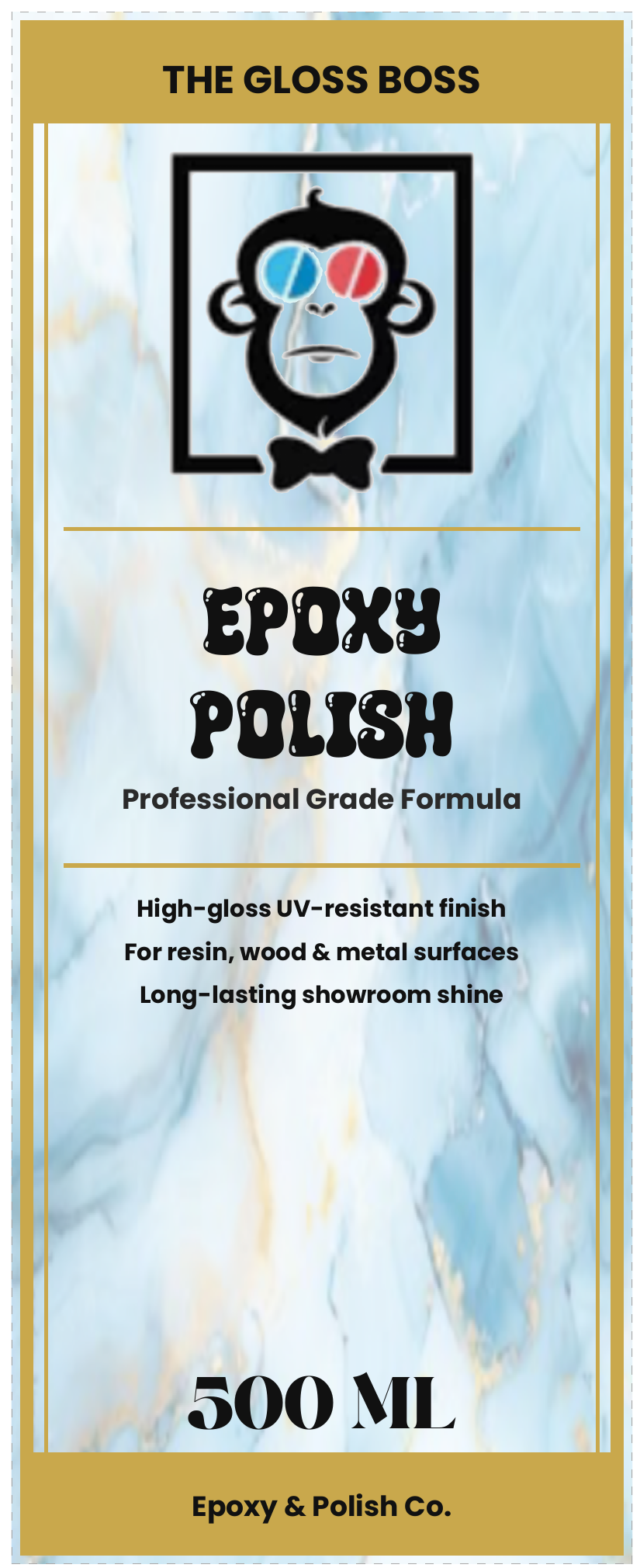 The Gloss Boss 500ml Epoxy Polish bottle